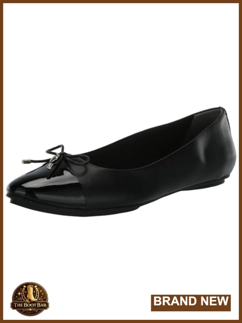 Anne Klein Luci Women's Ballet Flats Slip-On Bow Cap Toe Faux Leather Comfort